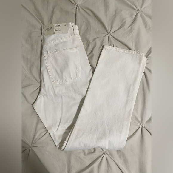 NWT Agolde White 90s mid rise loose fit jeans denim 24 - Picture 9 of 9